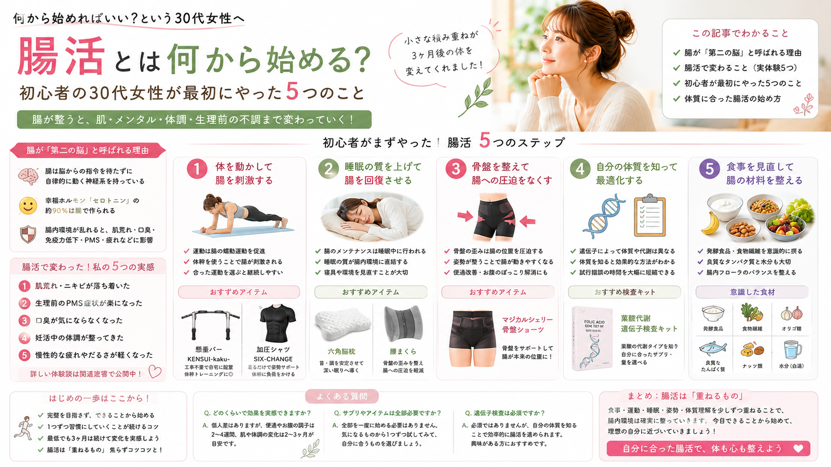 腸活とは何から始める？初心者の30代女性が最初にやった5つのこと